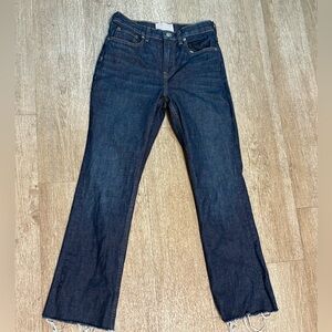 EVERLANE HIGH RISE KICK CROP JEANS RAW HEM SIZE 26